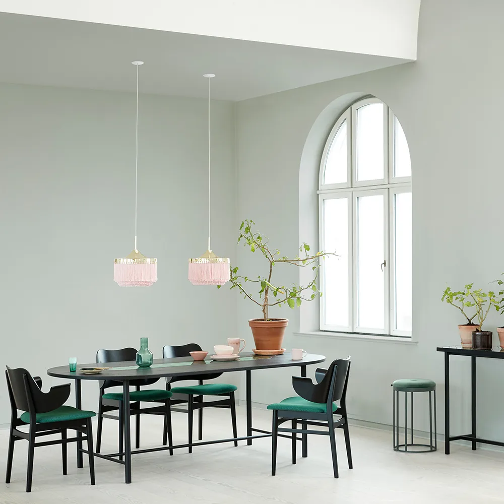 Fringe pendant lamp, Cream white, small Warm Nordic