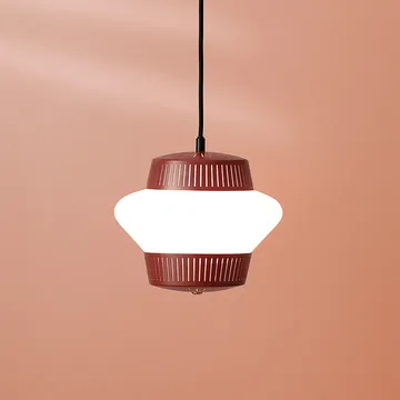 Opal Arch pendant lamp - Rusty red, sandblasted opal - Warm Nordic