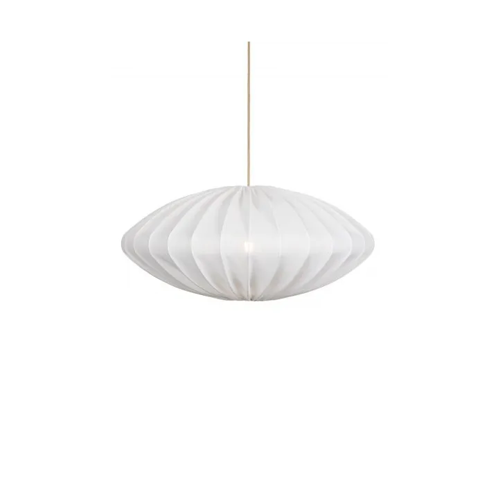 Ellipse Linen Pendant Ceiling Lamp Ø80 cm - White - Watt & Veke