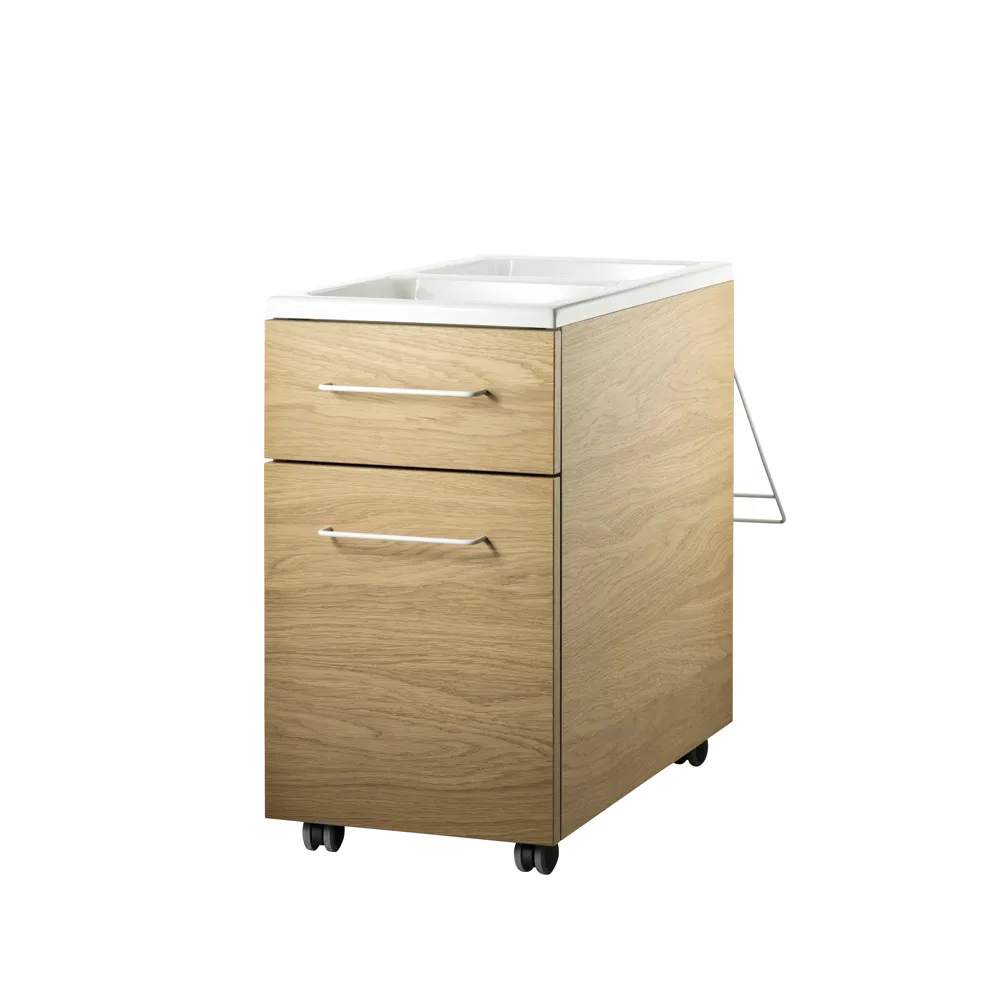 Works drawers on wheels, Oak Works