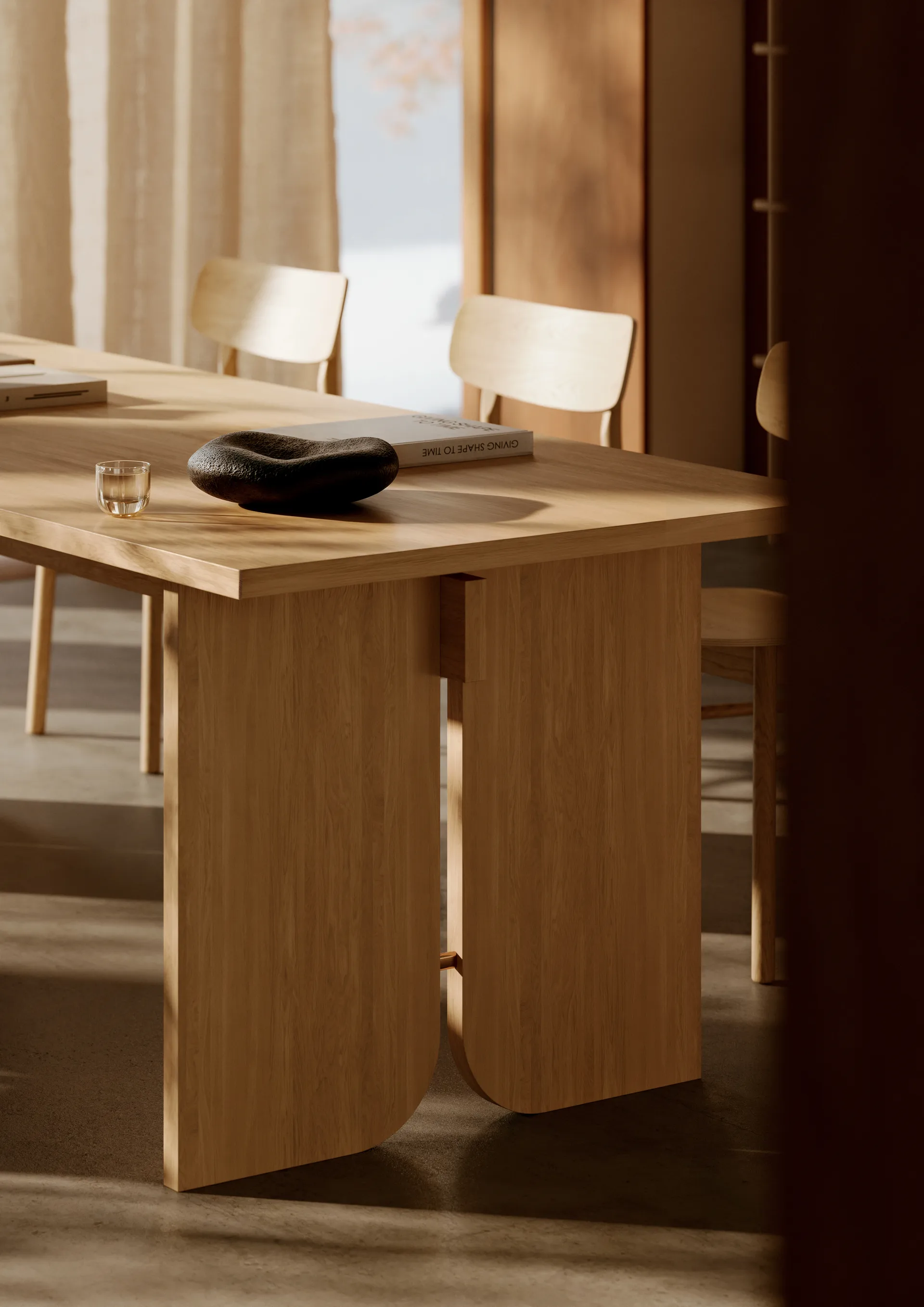 Kimono dining table 240x90 cm, White pigmented lacquered oak Woud