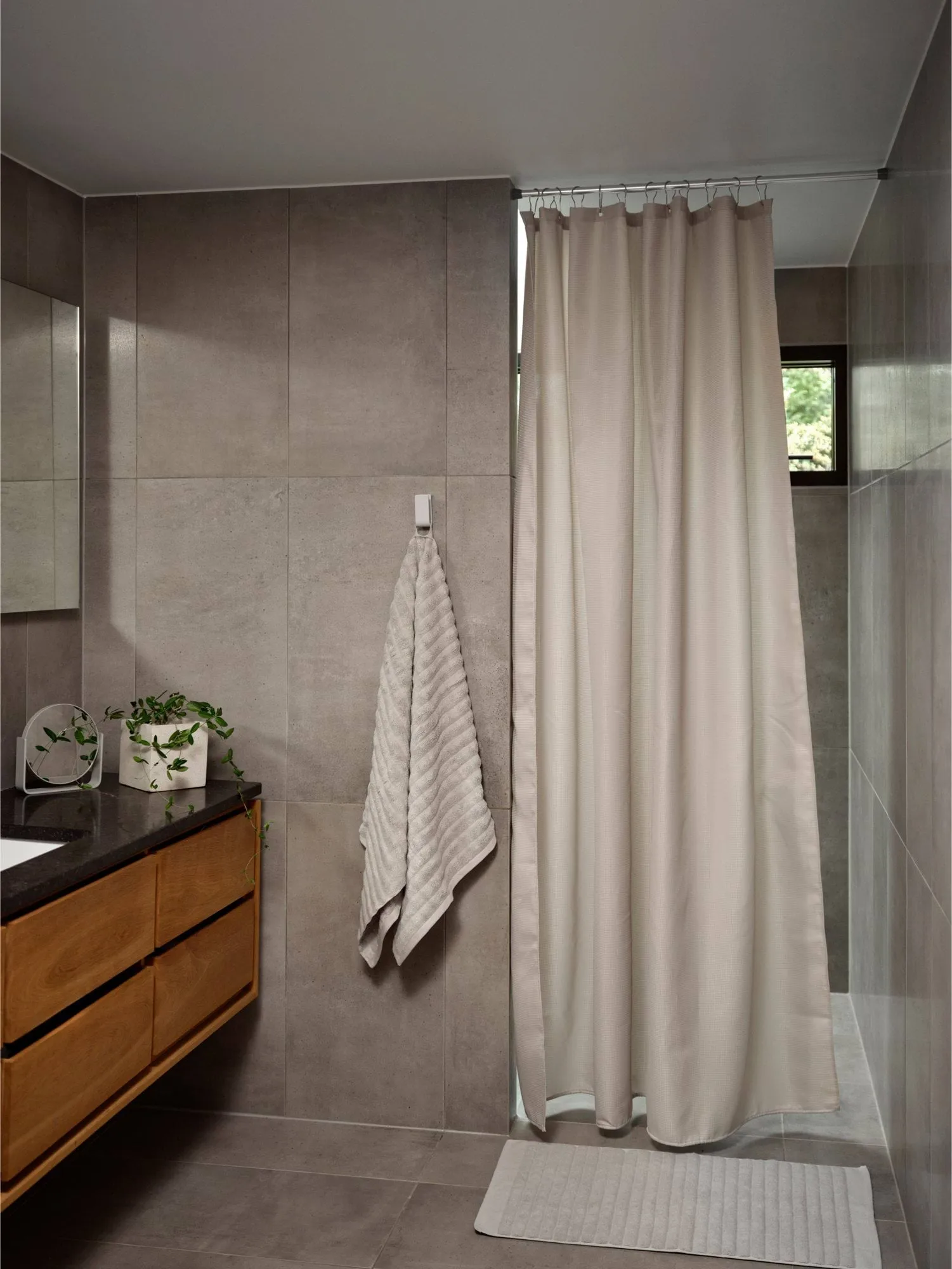 Lux shower curtain, Soft grey, 180x200 cm Zone Denmark