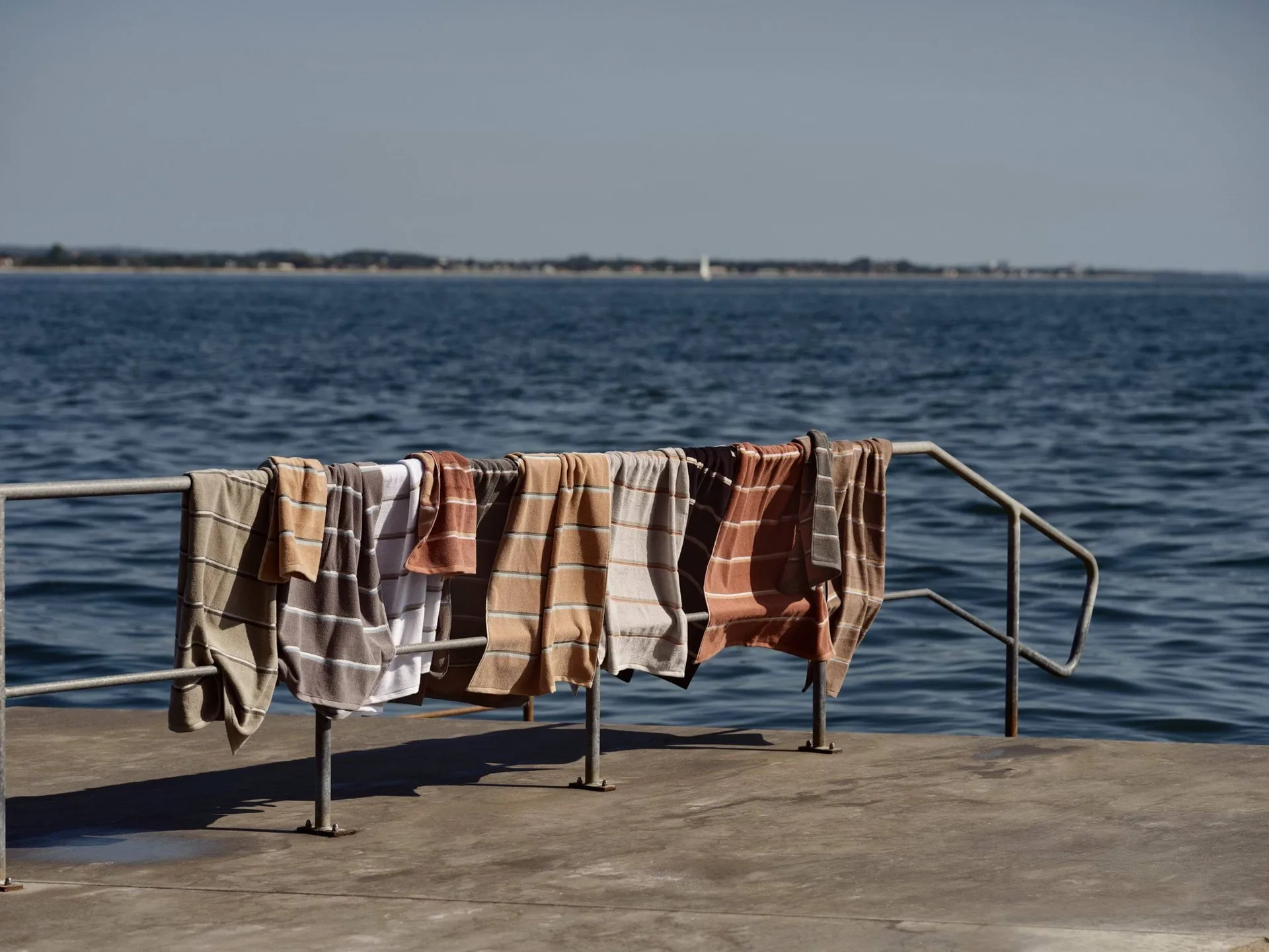 Sauna towel, White-soft grey-eucalyptus, 70x140 cm Zone Denmark