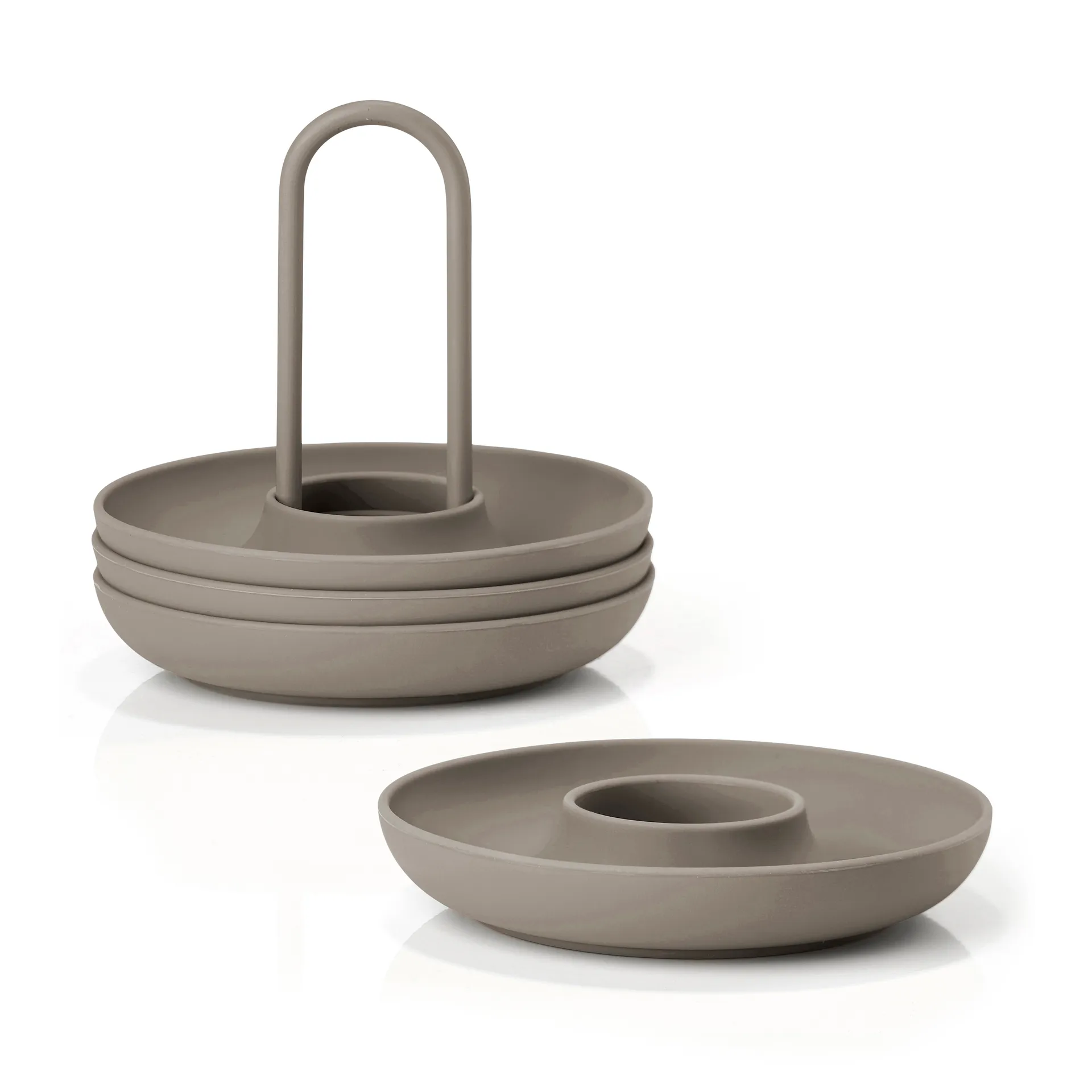 Singles egg cup 4-pack with holder, Taupe Zone Denmark