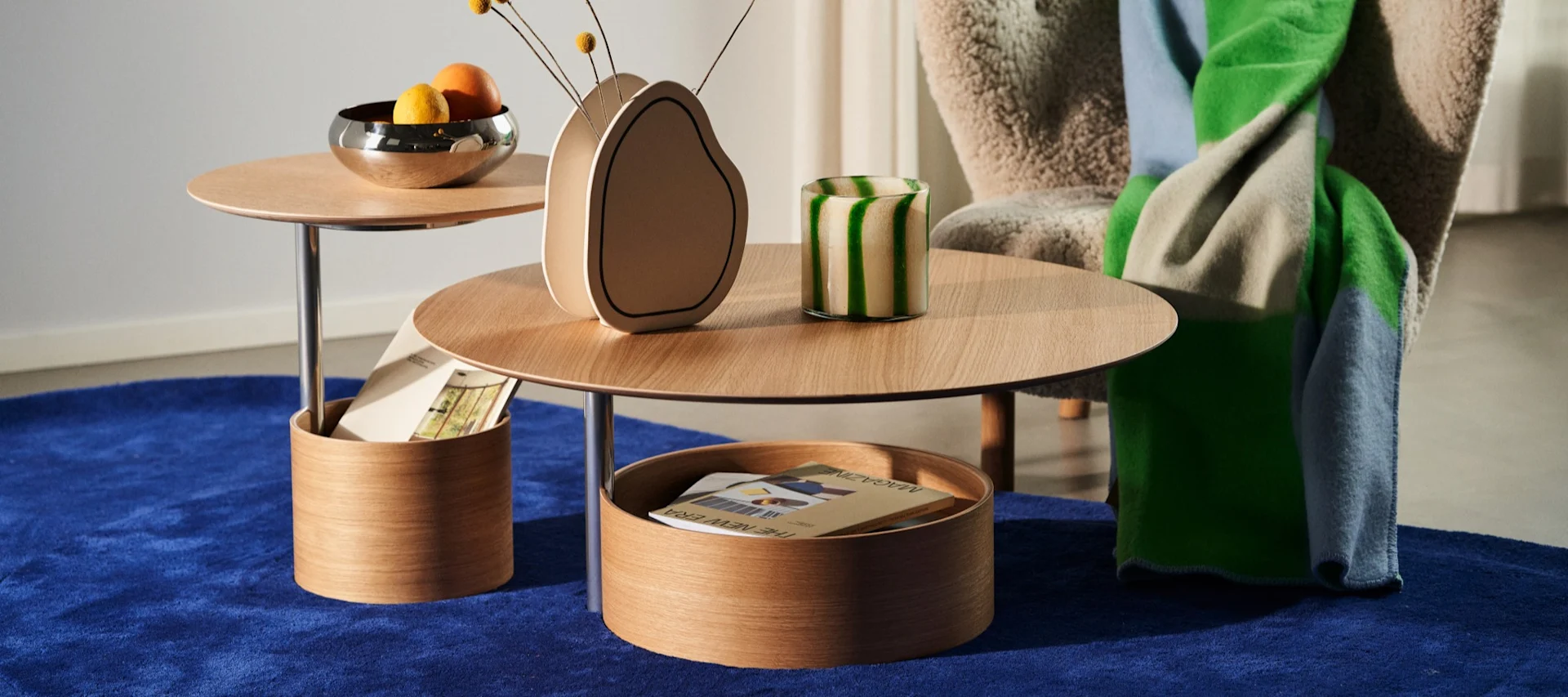 The Parasol table, designed by Antrei Hartikainen for Maze, a coffee table that is engineered to look as if the top is levitating.